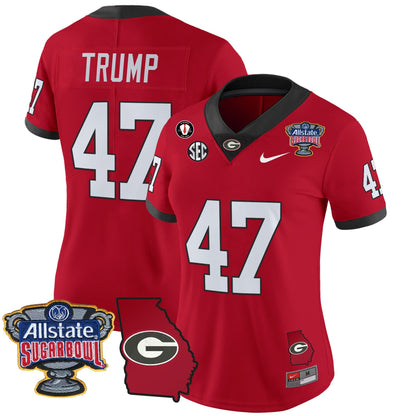 Women's Georgia Bulldogs 2025 Sugar Bowl & Georgia Map Patch Vapor Limited Jersey - All Stitched
