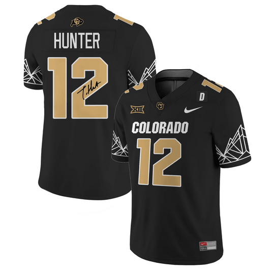 Colorado Buffaloes “Heisman Travis Hunter” With Signature Limited Jersey V4 - Big 12 XII Patch