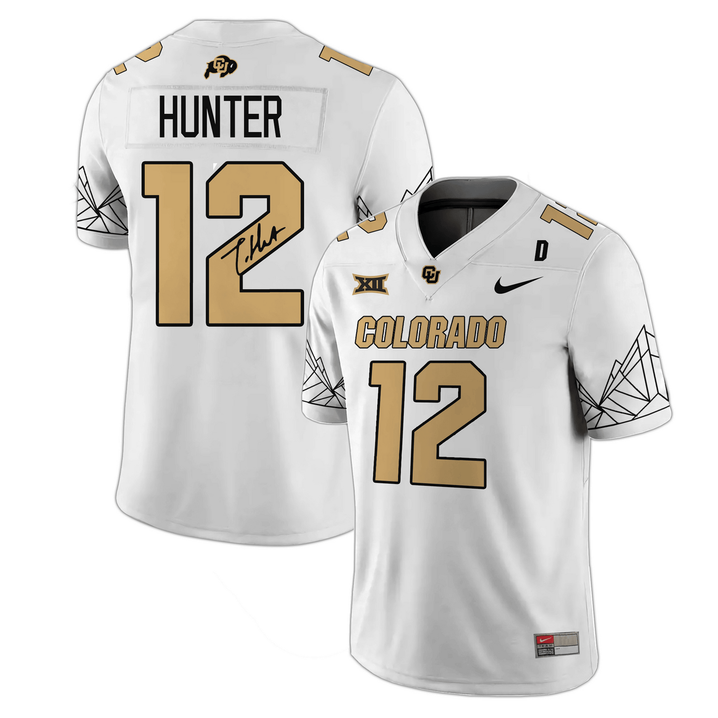 Colorado Buffaloes “Heisman Travis Hunter” With Signature Limited Jersey V4 - Big 12 XII Patch