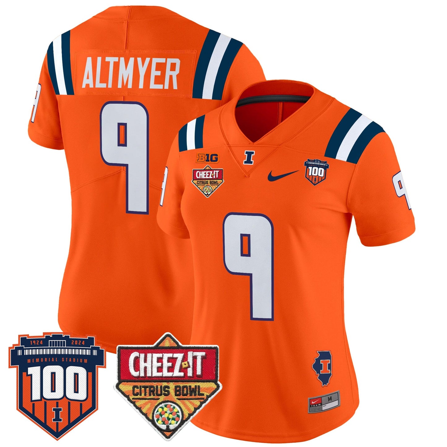 Women's Illinois Fighting Illini 2025 Cheez-It Citrus Bowl Patch Vapor Limited Jersey - All Stitched