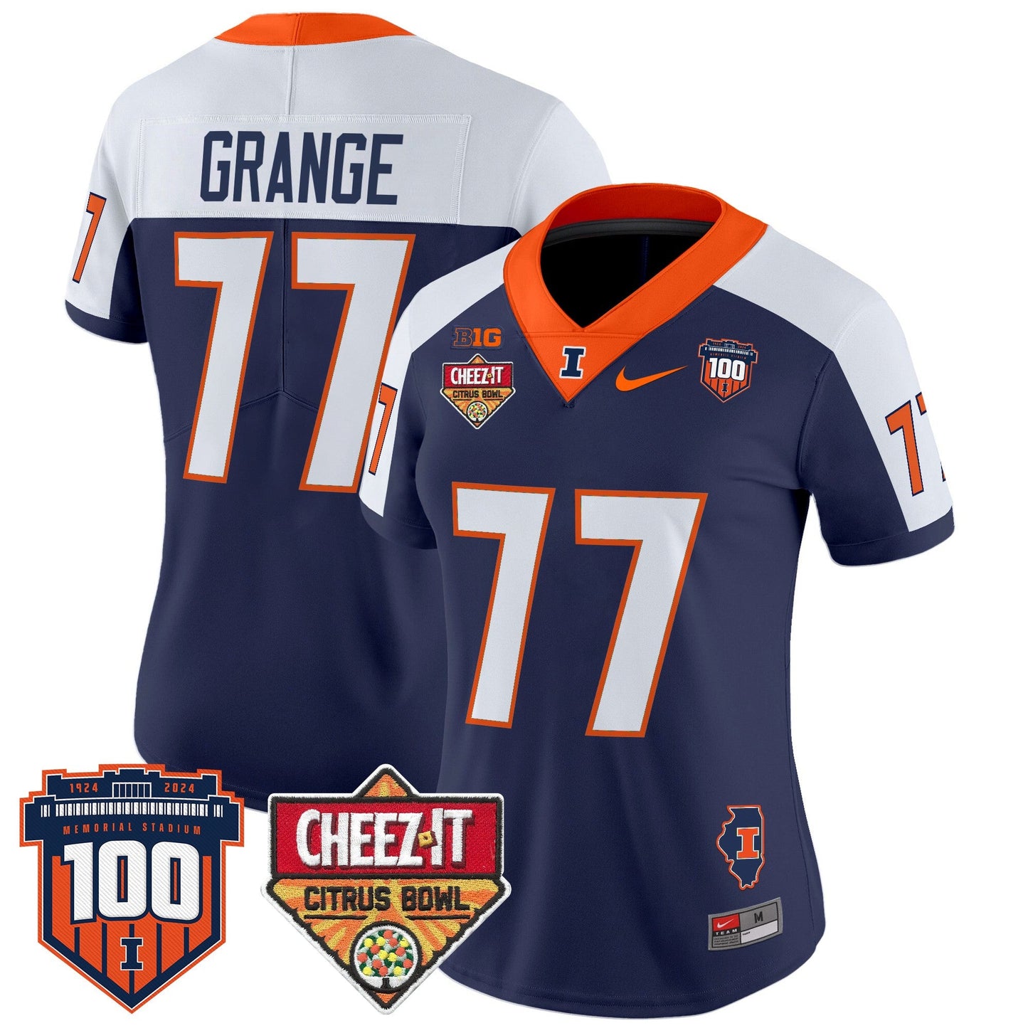 Women's Illinois Fighting Illini 2025 Cheez-It Citrus Bowl Patch Vapor Limited Jersey - All Stitched