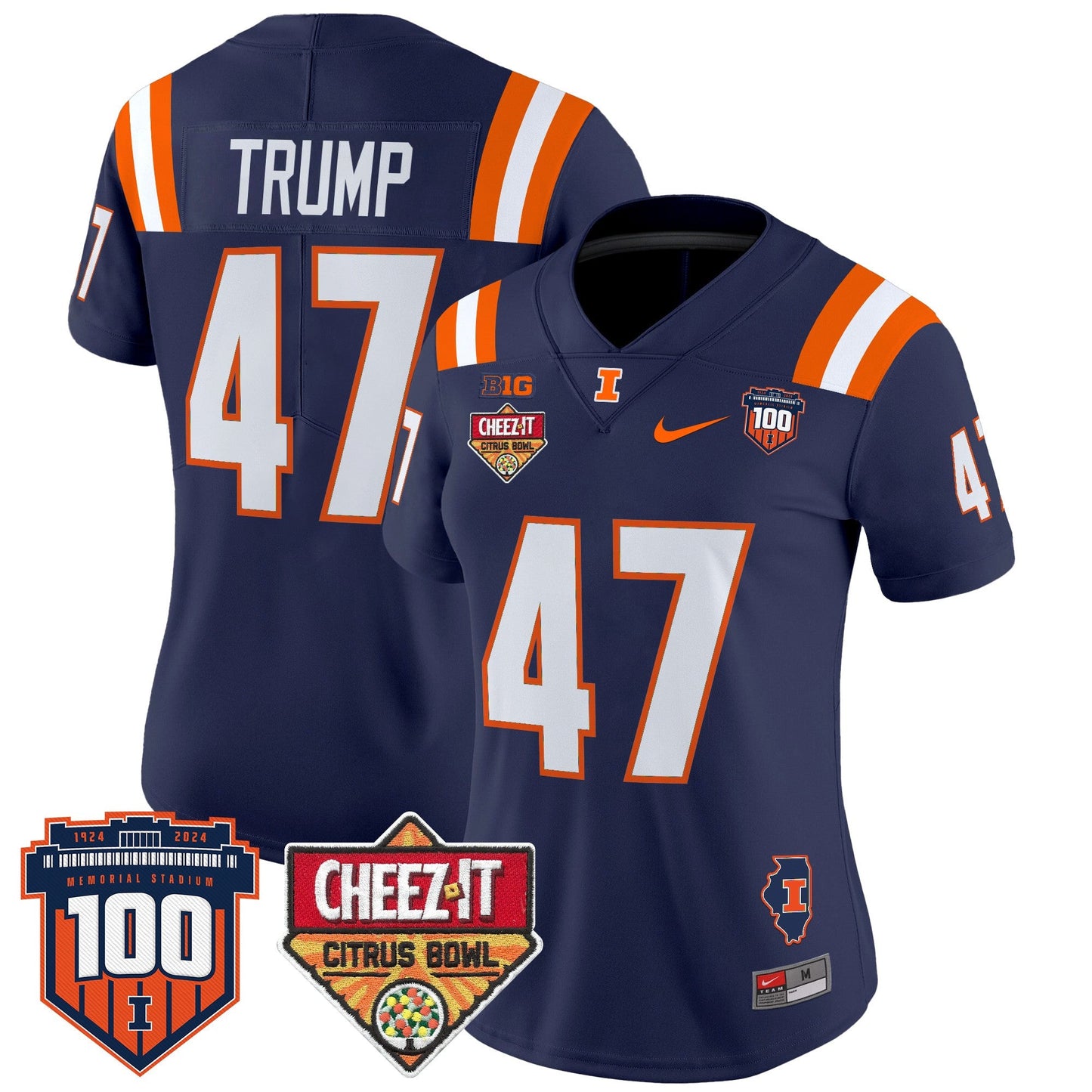 Women's Illinois Fighting Illini 2025 Cheez-It Citrus Bowl Patch Vapor Limited Jersey - All Stitched