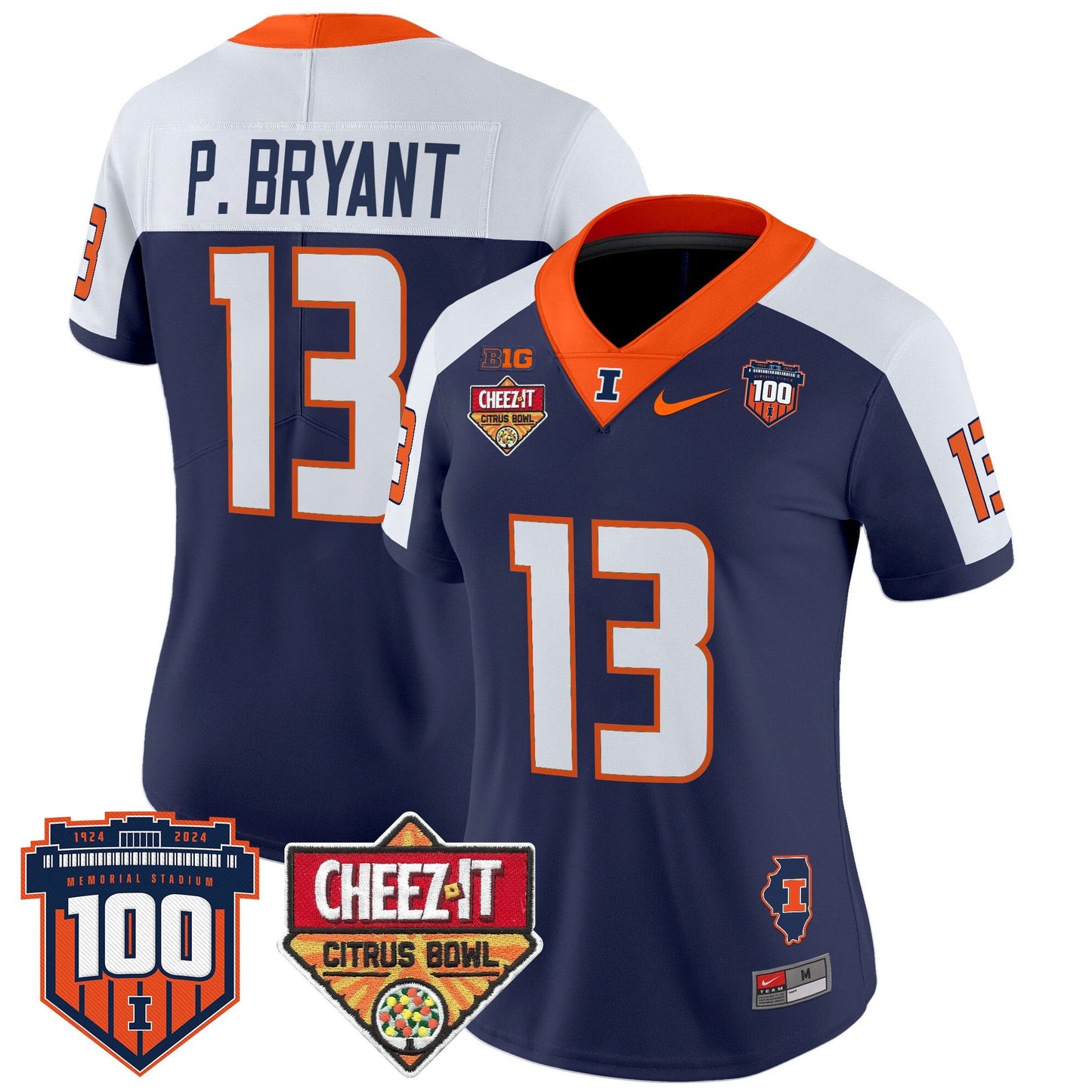 Women's Illinois Fighting Illini 2025 Cheez-It Citrus Bowl Patch Vapor Limited Jersey - All Stitched