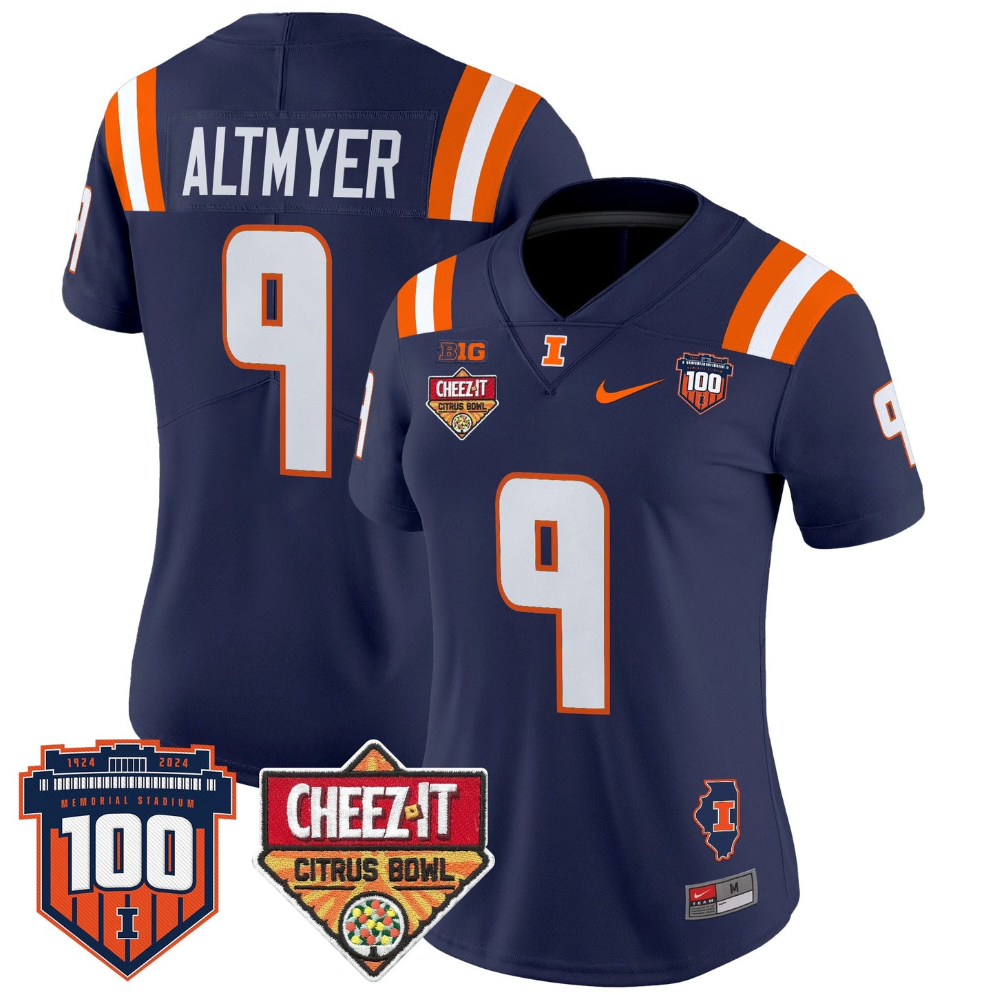 Women's Illinois Fighting Illini 2025 Cheez-It Citrus Bowl Patch Vapor Limited Jersey - All Stitched