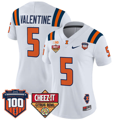 Women's Illinois Fighting Illini 2025 Cheez-It Citrus Bowl Patch Vapor Limited Jersey - All Stitched