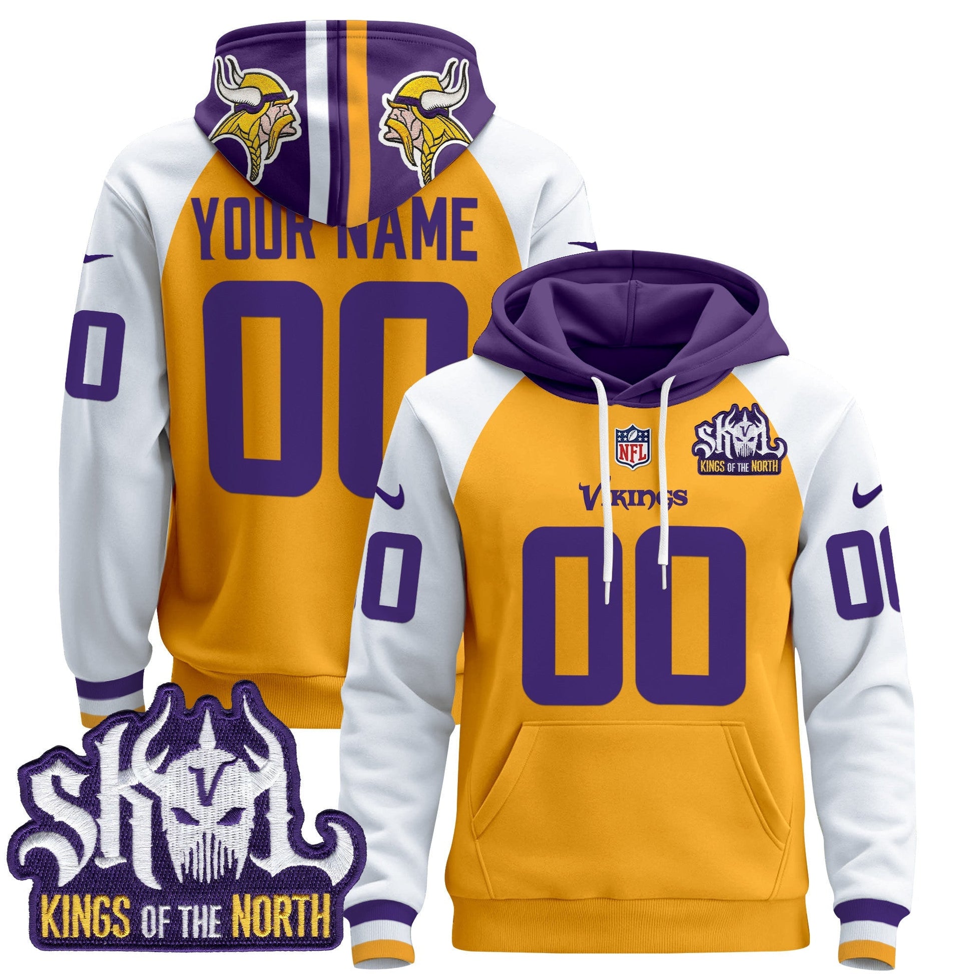 Minnesota Vikings 2025 Custom Pullover Hoodie - All Stitched