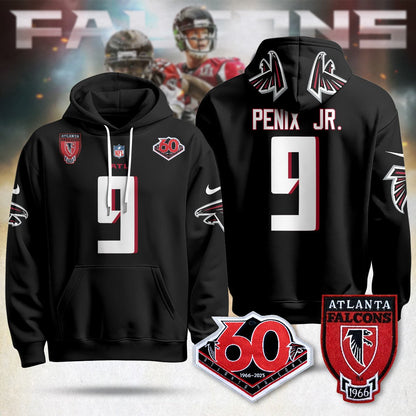 Atlanta Falcons 60th Season Pullover Custom Hoodie - All Stitched