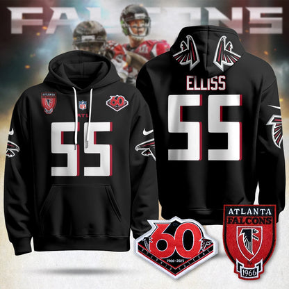 Atlanta Falcons 60th Season Pullover Custom Hoodie - All Stitched