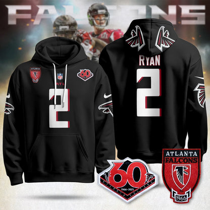 Atlanta Falcons 60th Season Pullover Custom Hoodie - All Stitched
