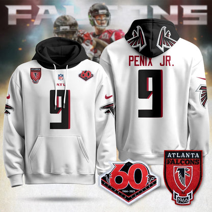 Atlanta Falcons 60th Season Pullover Custom Hoodie - All Stitched