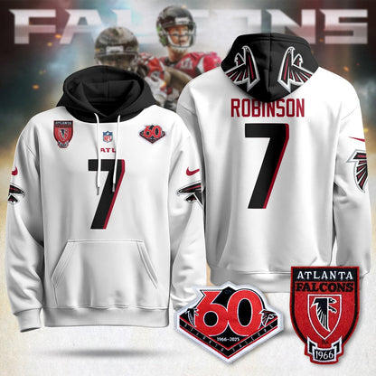 Atlanta Falcons 60th Season Pullover Custom Hoodie - All Stitched