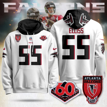 Atlanta Falcons 60th Season Pullover Custom Hoodie - All Stitched