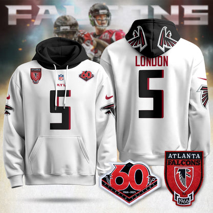 Atlanta Falcons 60th Season Pullover Custom Hoodie - All Stitched