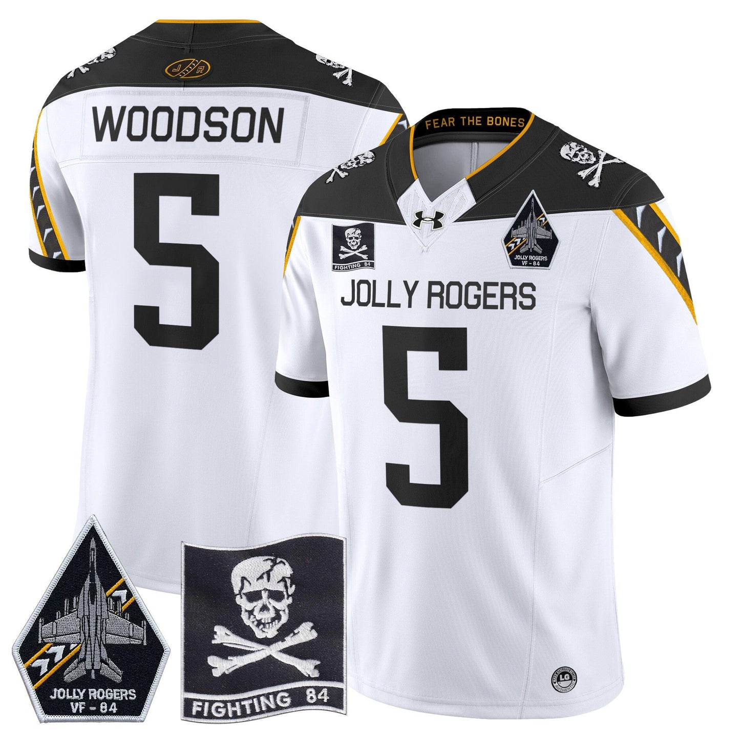 Navy Midshipmen 2024 Jolly Rogers VF-84 Patch Vapor Limited Jersey - All Stitched