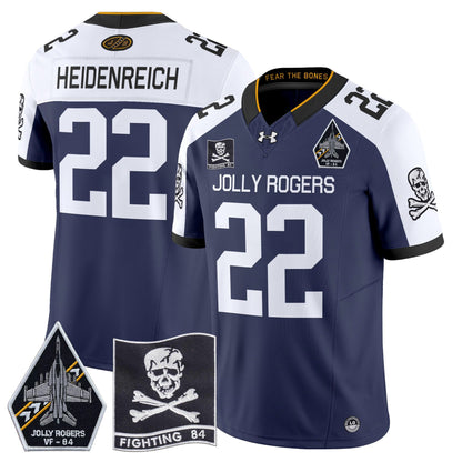 Navy Midshipmen 2024 Jolly Rogers VF-84 Patch Vapor Limited Jersey - All Stitched