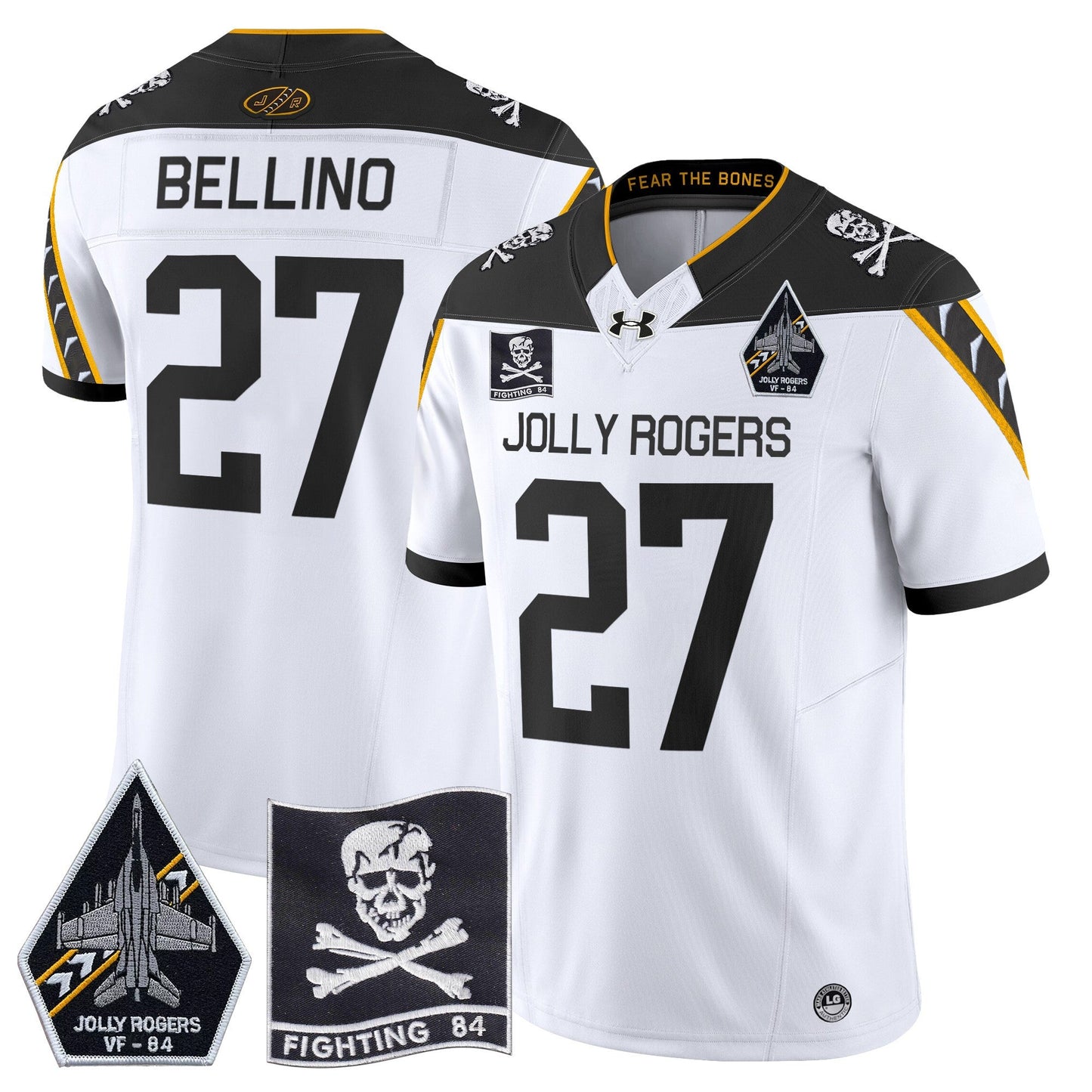 Navy Midshipmen 2024 Jolly Rogers VF-84 Patch Vapor Limited Jersey - All Stitched
