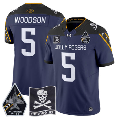 Navy Midshipmen 2024 Jolly Rogers VF-84 Patch Vapor Limited Jersey - All Stitched