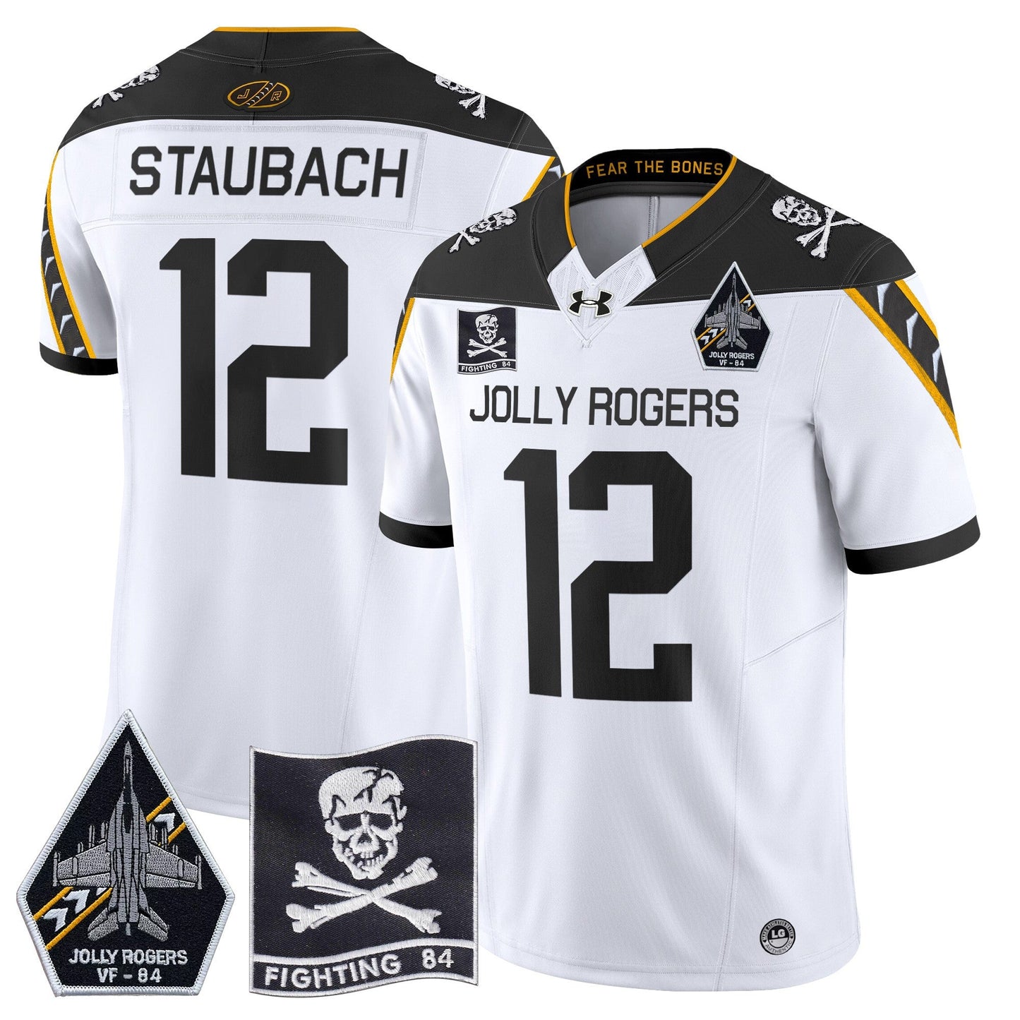 Navy Midshipmen 2024 Jolly Rogers VF-84 Patch Vapor Limited Jersey - All Stitched