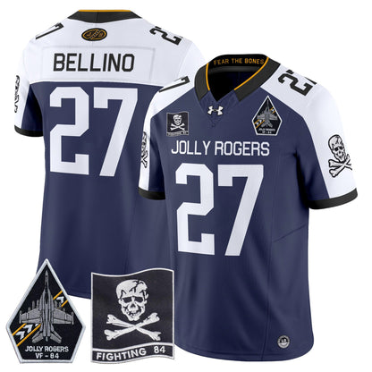 Navy Midshipmen 2024 Jolly Rogers VF-84 Patch Vapor Limited Jersey - All Stitched