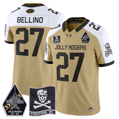 Navy Midshipmen 2024 Jolly Rogers VF-84 Patch Vapor Limited Jersey - All Stitched
