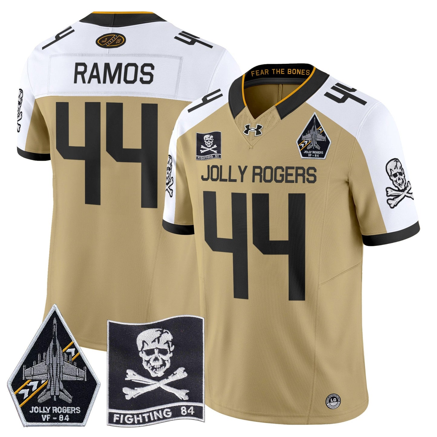Navy Midshipmen 2024 Jolly Rogers VF-84 Patch Vapor Limited Jersey - All Stitched