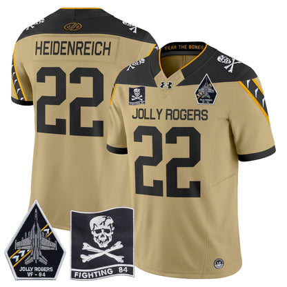 Navy Midshipmen 2024 Jolly Rogers VF-84 Patch Vapor Limited Jersey - All Stitched