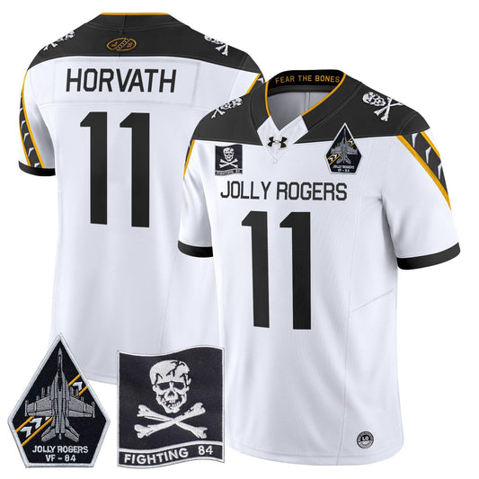 Navy Midshipmen 2024 Jolly Rogers VF-84 Patch Vapor Limited Jersey - All Stitched