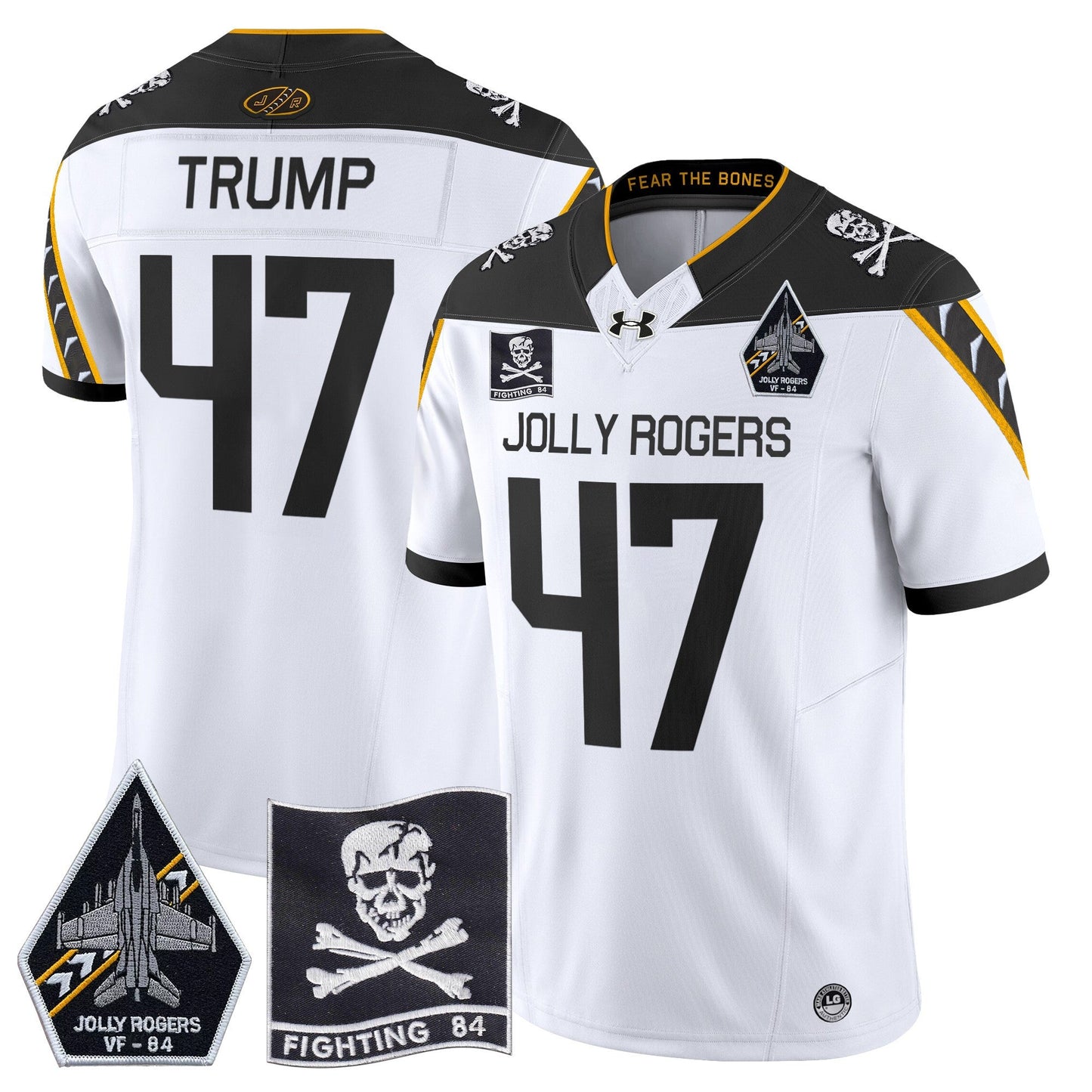 Navy Midshipmen 2024 Jolly Rogers VF-84 Patch Vapor Limited Jersey - All Stitched