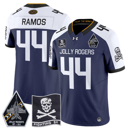 Navy Midshipmen 2024 Jolly Rogers VF-84 Patch Vapor Limited Jersey - All Stitched