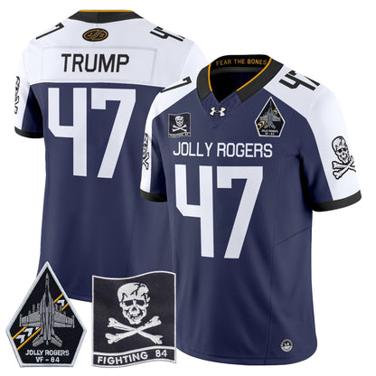 Navy Midshipmen 2024 Jolly Rogers VF-84 Patch Vapor Limited Jersey - All Stitched
