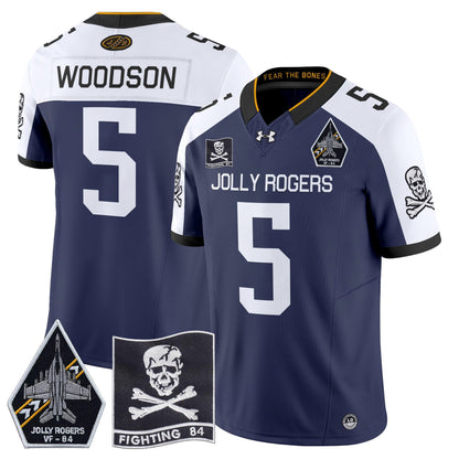 Navy Midshipmen 2024 Jolly Rogers VF-84 Patch Vapor Limited Jersey - All Stitched