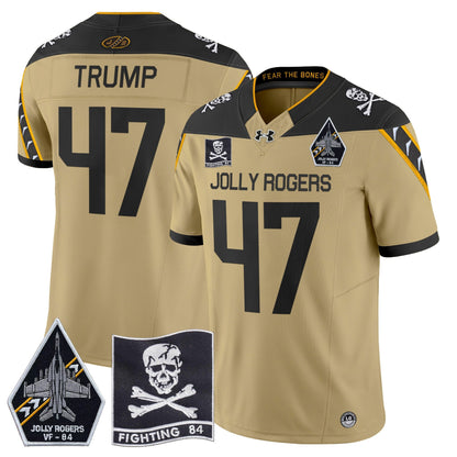 Navy Midshipmen 2024 Jolly Rogers VF-84 Patch Vapor Limited Jersey - All Stitched