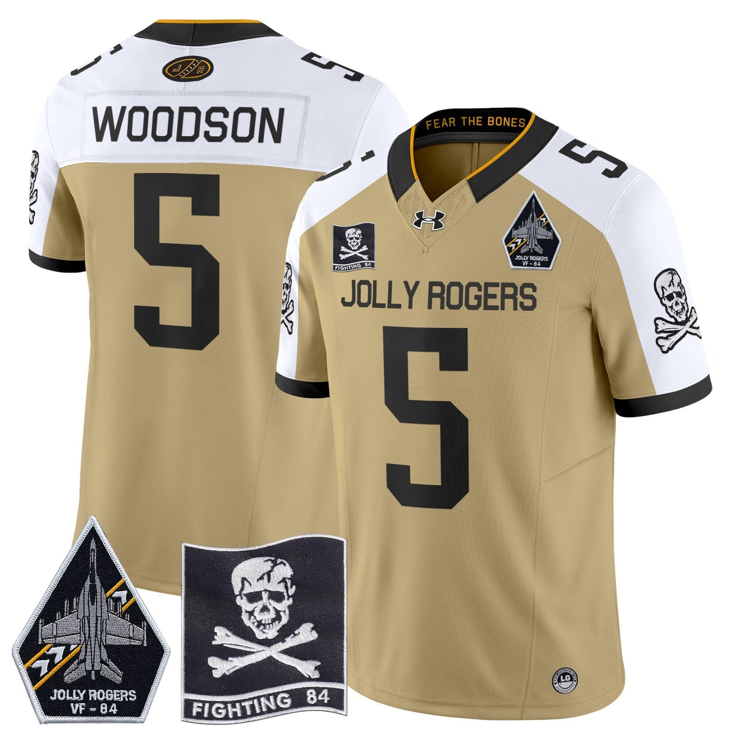 Navy Midshipmen 2024 Jolly Rogers VF-84 Patch Vapor Limited Jersey - All Stitched