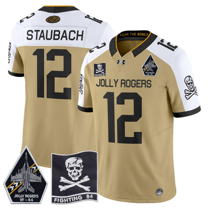 Navy Midshipmen 2024 Jolly Rogers VF-84 Patch Vapor Limited Jersey - All Stitched