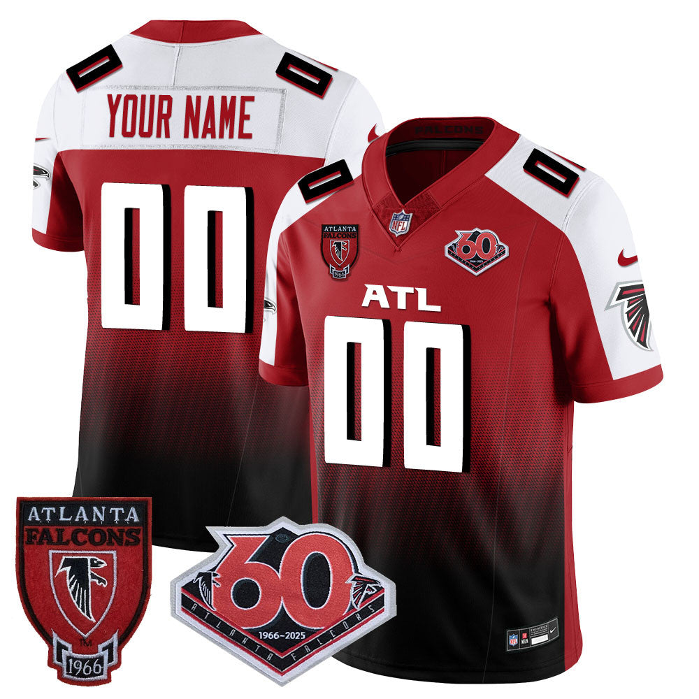 Custom Gender/Name Atlanta Falcons 60th Season Vapor Limited Jersey - All Stitched