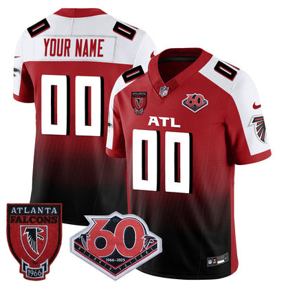 Custom Gender/Name Atlanta Falcons 60th Season Vapor Limited Jersey - All Stitched