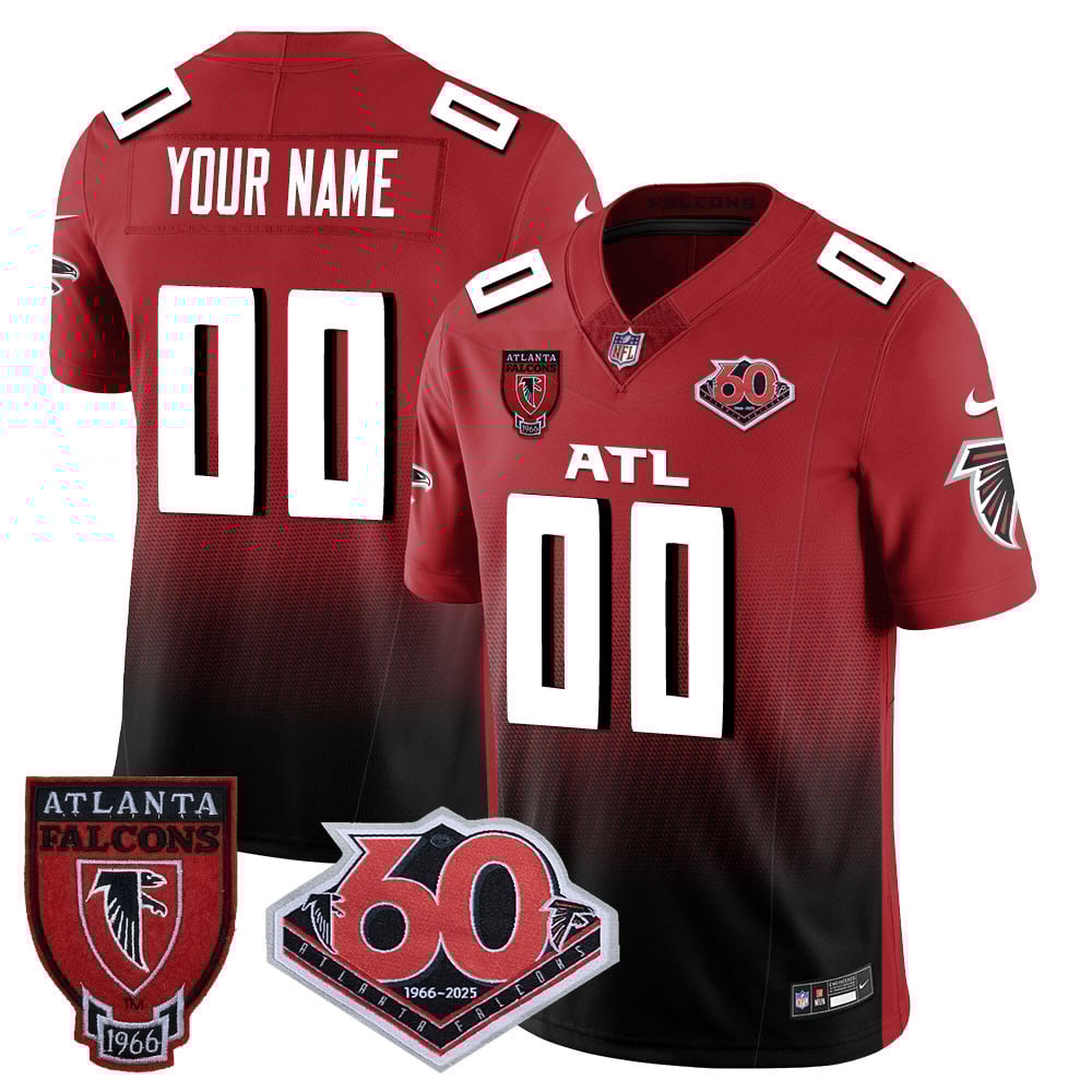 Custom Gender/Name Atlanta Falcons 60th Season Vapor Limited Jersey - All Stitched