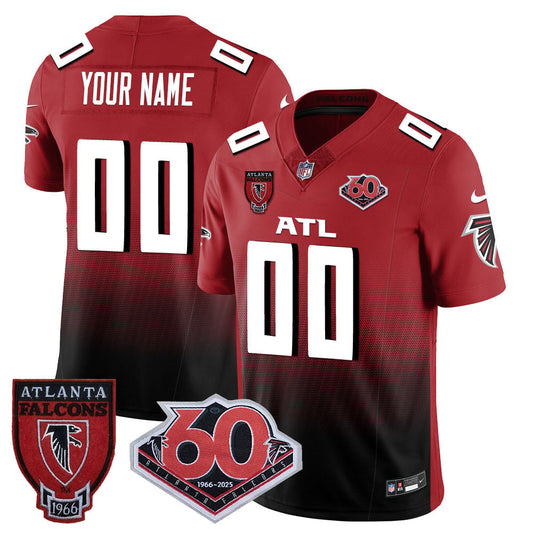 Custom Gender/Name Atlanta Falcons 60th Season Vapor Limited Jersey - All Stitched