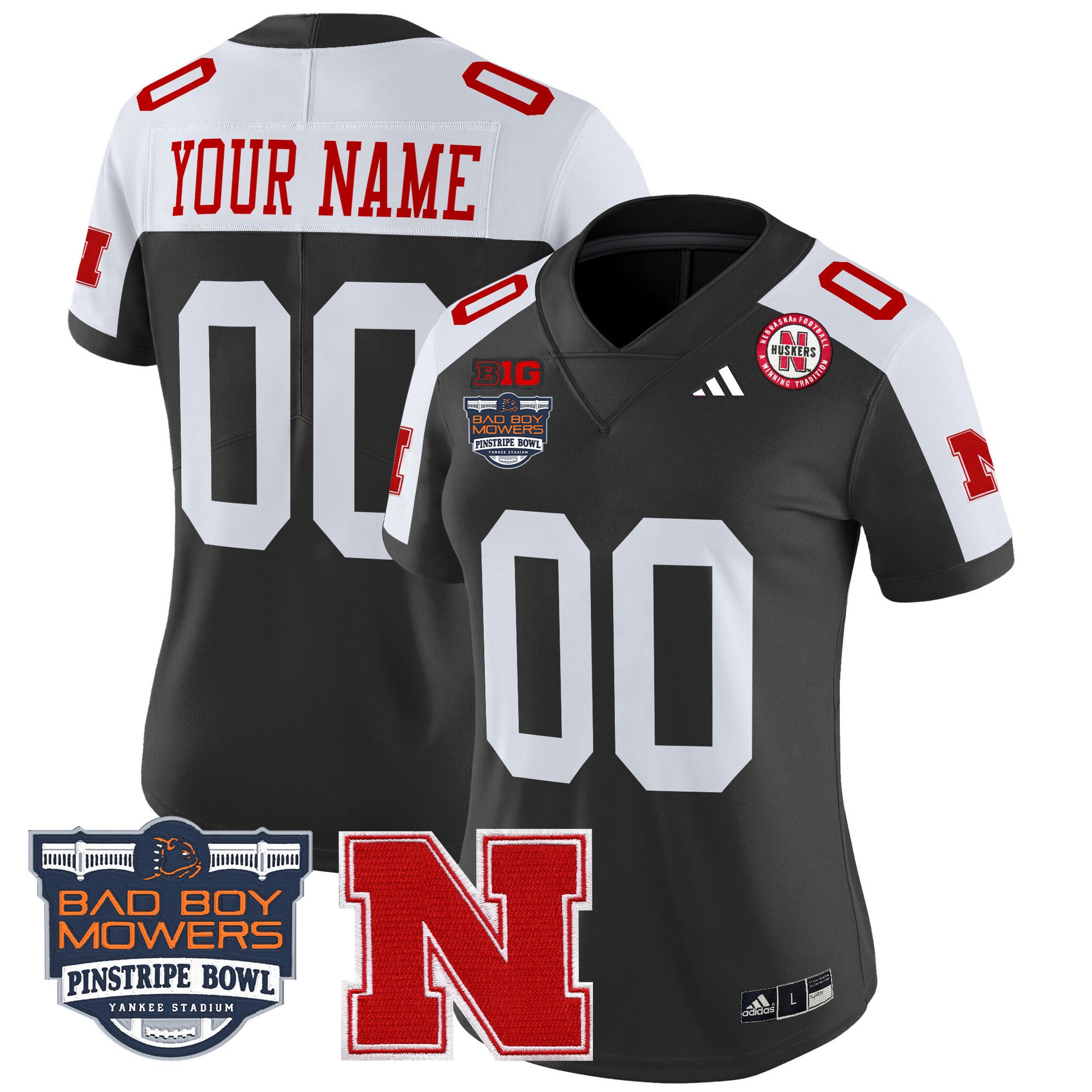 Nebraska Cornhuskers 2025 Pinstripe Bowl Patch Vapor Limited Custom Jersey - All Stitched
