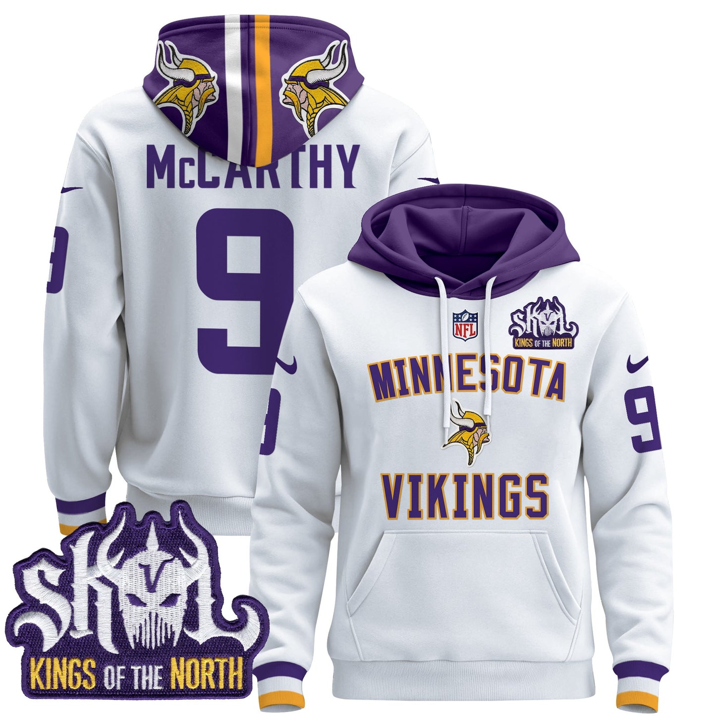 Men's Minnesota Vikings 2024 Pullover Hoodie V4 - All Stitched