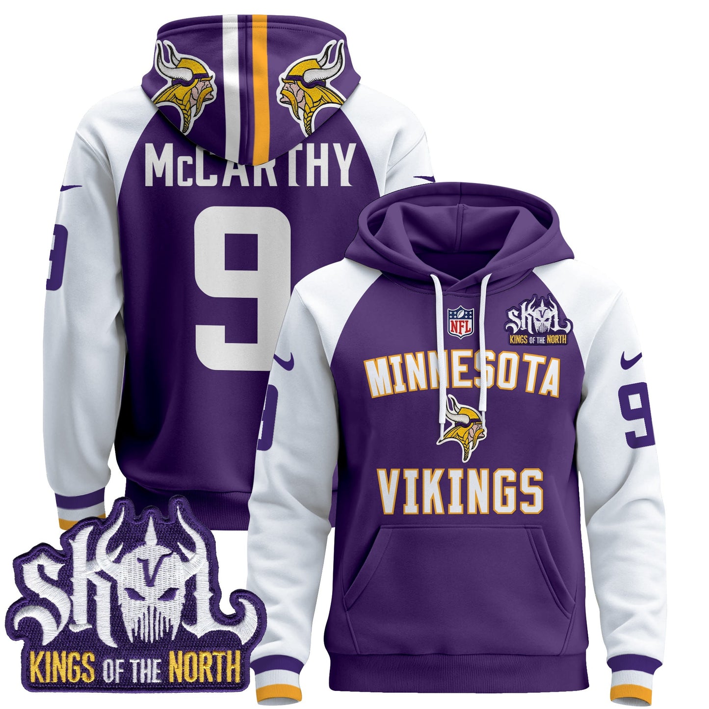 Men's Minnesota Vikings 2024 Pullover Hoodie V4 - All Stitched