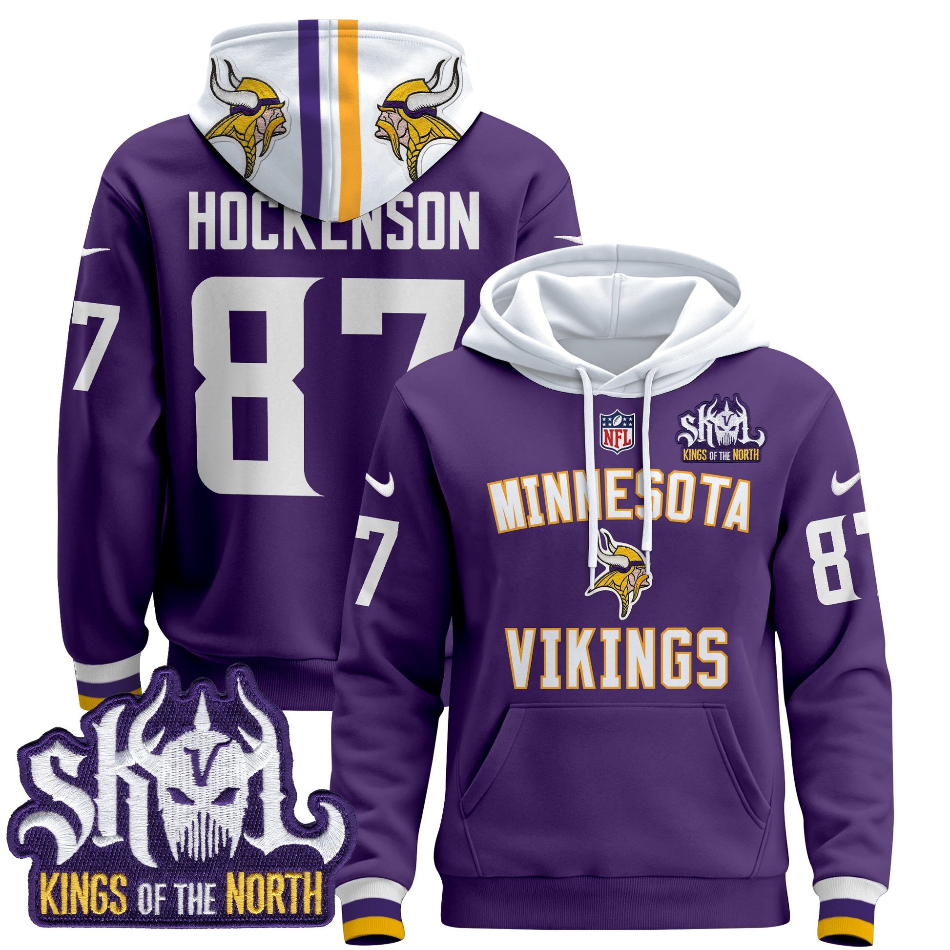 Men's Minnesota Vikings 2024 Pullover Hoodie V4 - All Stitched
