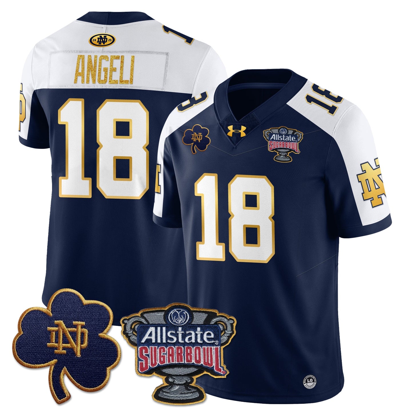 Notre Dame Fighting Irish Allstate Sugar Bowl Jersey - All Stitched