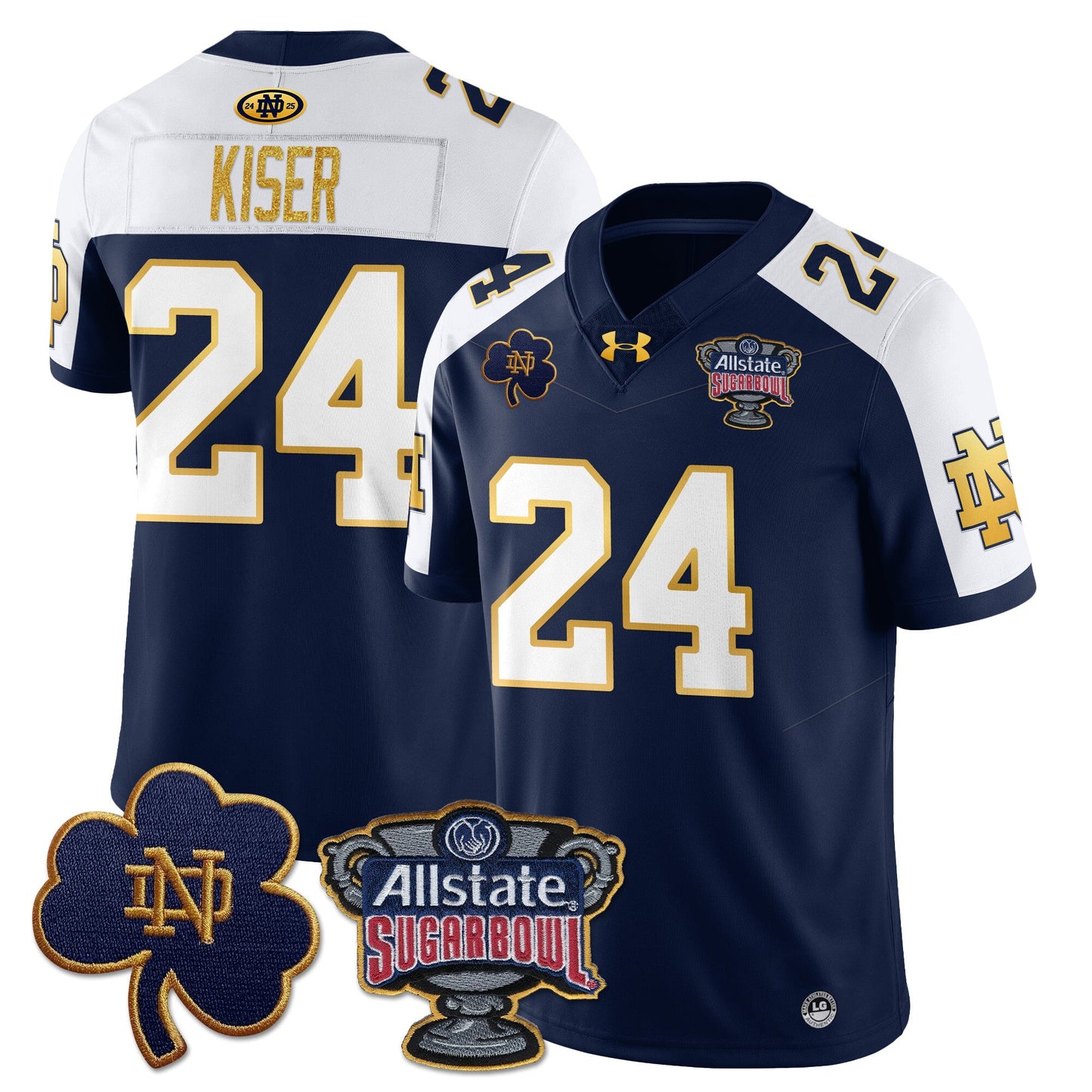 Notre Dame Fighting Irish Allstate Sugar Bowl Jersey - All Stitched
