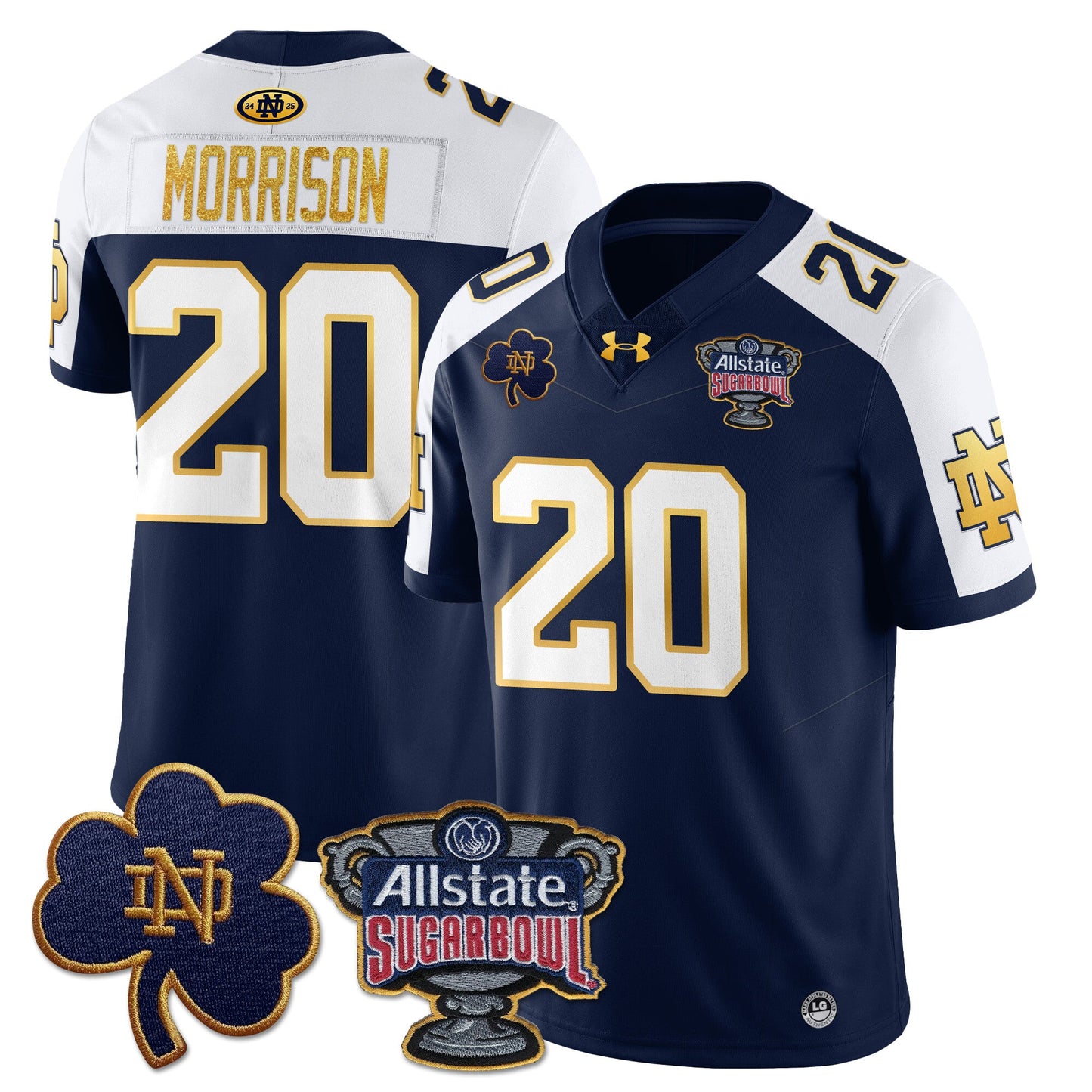 Notre Dame Fighting Irish Allstate Sugar Bowl Jersey - All Stitched