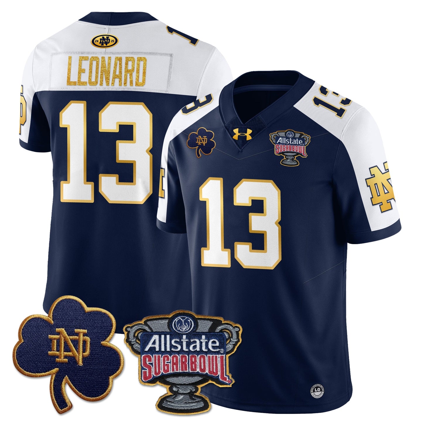 Notre Dame Fighting Irish Allstate Sugar Bowl Jersey - All Stitched