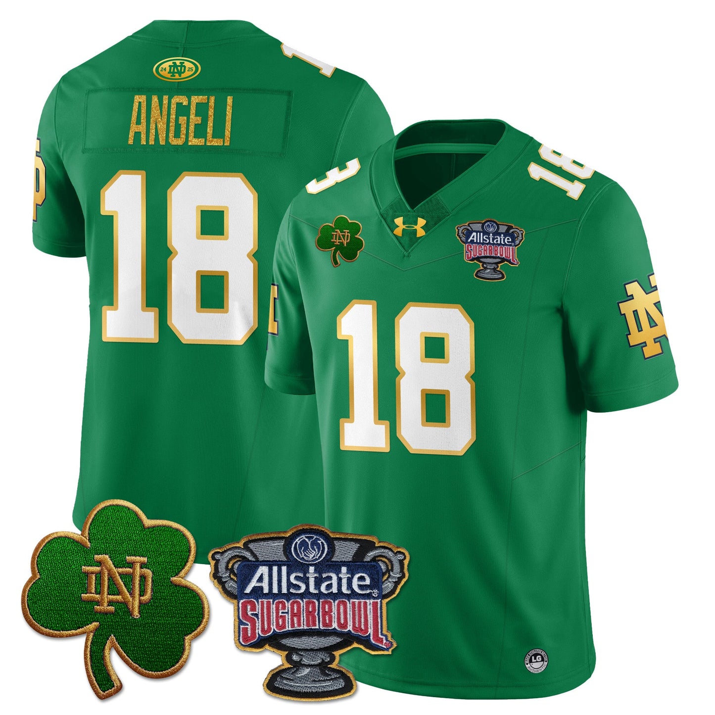 Notre Dame Fighting Irish Allstate Sugar Bowl Jersey - All Stitched
