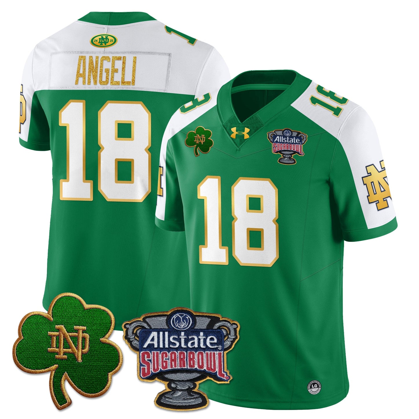 Notre Dame Fighting Irish Allstate Sugar Bowl Jersey - All Stitched