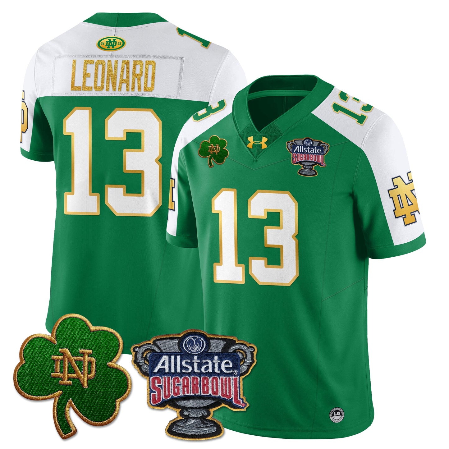 Notre Dame Fighting Irish Allstate Sugar Bowl Jersey - All Stitched