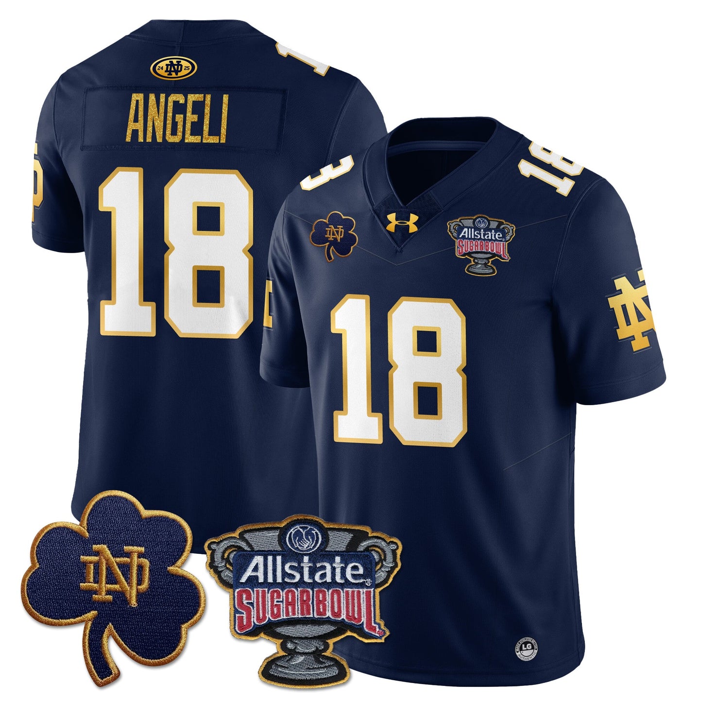 Notre Dame Fighting Irish Allstate Sugar Bowl Jersey - All Stitched